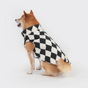 Chaqueta ajustable para perros a cuadros para perros pequeños, medianos y grandes, abrigo de poliéster cálido y acogedor para invierno, clima frío, estilo bonito - Product Image 3