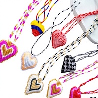 Kalung Manik-manik Anyaman Tangan Grosir Motif Jamur Koi Bunga Hati Kupu-kupu Kepiting Phoenix Boho Perhiasan Wanita Hadiah