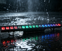 Barre LED murale étanche IP65 RGBW 4-en-1 18x10W à pixels, contrôle DMX512, 16,7 millions de couleurs, raccordement en série pour éclairage de scène de mariage