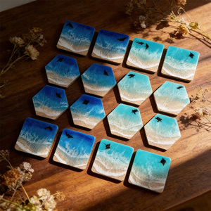 Sous-verres classiques en résine en gros, tapis ronds écologiques, promotionnels, pour café et boissons, avec logo personnalisé - Product Image 5