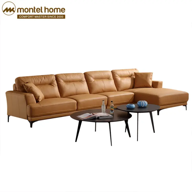 Holz Modell Wohnzimmer Qualität Orange Hause Leder Hotel Türkischen Königliche Möbel Amerikanischen Design Rot Und Schwarz Großen Sofa Set