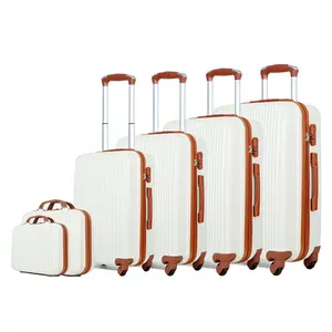 Factory 6 Pieces Suitcase Set Large Hard Suit Case Valise Luggage Sets And Make-up Bags For Women