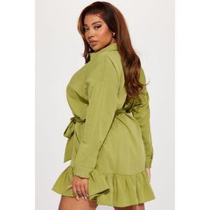 Robe chemise décontractée à ceinture assortie, nouvelle mode, style européen et américain, pour femmes, commerce extérieur - Product Image 6