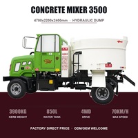 Nouveau modèle de camion malaxeur à béton 5m³ compact, portable, avec moteur diesel, boîte de vitesses, pompe et système entièrement hydraulique