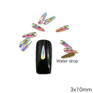 Yantuo cam tırnak fabrika doğrudan Flatback at göz tırnak olmayan sıcak düzeltme su damlası suni elmas cam AB sihirli renk DIY konfeksiyon için - Product Image 6