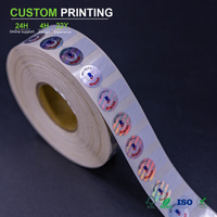 Sceaux d'authentification holographiques ronds personnalisés en rouleau pour l'étiquetage de marque et les lignes de marquage, service d'impression OEM
