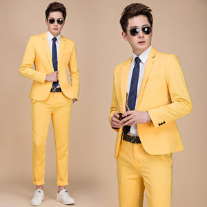 12 Renk Erkek Takım Elbise Slim Fit Balo Elbisesi Smokin Erkek Ceket Kostüm Homme <span class=keywords><strong>2</strong></span> Parça - Product Image 2