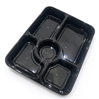 Conteneurs alimentaires jetables en gros à 5 compartiments pour la restauration, boîtes à lunch en plastique PP de qualité alimentaire pour emporter, emballages bento