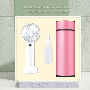Set regalo 2 in 1 ventilatore per pallone sottovuoto con display <span class=keywords><strong>a</strong></span> temperatura con bottiglia di ricarica spray d'acqua regalo estivo - Product Image 1