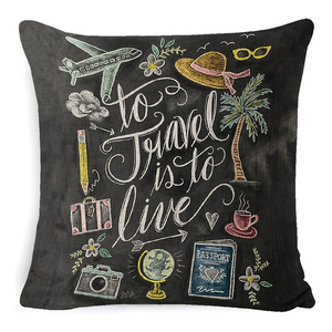 Cross Border Black Letter Car <b>Cushion</b> Square Polyester Cotton Washable Home Decor Lumbar Pillow - Product Image 3
