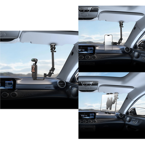 Support de téléphone de voiture pare-soleil, installation facile, réglable à 360°, résistant à la chaleur, anti-corrosion, en alliage d'aluminium, fixation par clip, sécurisé, stable, mural - Product Image 4