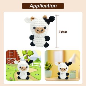 Juego de herramientas <span class=keywords><strong>para</strong></span> principiantes, caja Diy <span class=keywords><strong>para</strong></span> aprender a los animales, <span class=keywords><strong>Kit</strong></span> Diy de ganchillo, juego de agujas, <span class=keywords><strong>Kit</strong></span> de ganchillo Amigurumi de vaca <span class=keywords><strong>para</strong></span> principiantes - Product Image 2