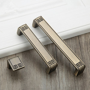 Antique Bronze Cabinet Door Handles Bar Shape Zinc Alloy Minimalist Design For Drawers Cabinet Doors <b>Wardrobe</b> - Product Image 3