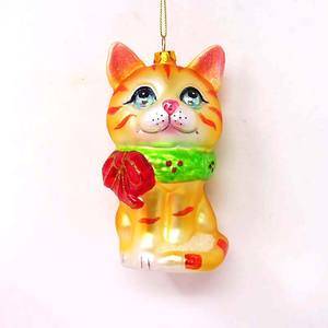 Usine en gros meilleure vente noël 2025 mignon pendentif <span class=keywords><strong>chat</strong></span> chanceux jaune - Product Image 1