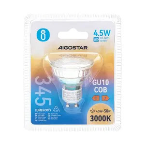 Lampadina LED GU10 COB 4.5W, luce calda, efficiente, lunga durata, ideale per l'illuminazione in case e negozi. - Product Image 3