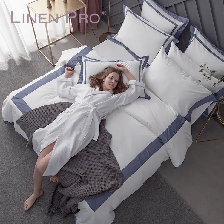 Qualità di lusso Hotel lenzuolo di lino 100% letto in tessuto di copertura set