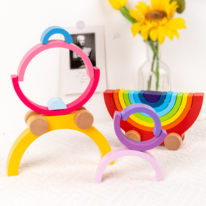 Hot New Iridescence Cars Beech Wooden Stacking Building Block Sets Creative DIY Montessori Educational for Kids Boys Girls - Product Image 2