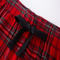 Ensemble de pyjamas de Noël pour femmes, manches longues, à carreaux rouges