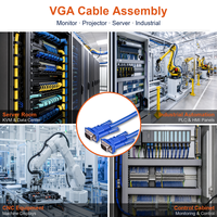 Kabel Monitor Komputer VGA ke VGA 1.5m 5m 10m 15m 3+2 Berlapis PVC untuk Pemutar DVD Produsen Kabel dan Harness Kabel Khusus