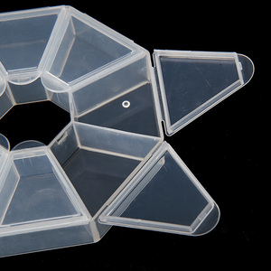 Boîte ronde à 8 compartiments avec couvercle intérieur, en plastique PP transparent, pour rangement de bijoux, outils de manucure et de salon de beauté - Product Image 4