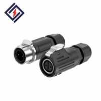 Connecteur circulaire étanche LP12 de type soudable à montage inversé en PBT de qualité supérieure, 2 à 8 broches, pour écran d'affichage LED de contrôle industriel