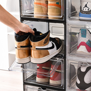 10 Pack Upgraded X-Large Drop Front Clear Plastic Stackable <strong>Shoe</strong> Storage Box Eco Friendly Home <strong>Display</strong> Organizer - Product Image 4