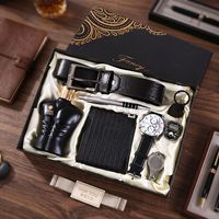 Kotak Hadiah Aksesoris Harian Pria Wisteria: Sabuk Kulit, Dompet, Jam Tangan, Kacamata Hitam, Parfum, Pulpen, Gantungan Kunci, Pembuka Botol