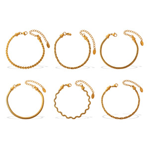 <span class=keywords><strong>Bracelet</strong></span> en acier inoxydable 18K exclusif haut de gamme, motif os de serpent torsadé <span class=keywords><strong>avec</strong></span> texture ondulée pour bracelets à breloques DIY - Product Image 5