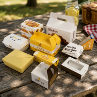 Boîte à emporter pliable en papier kraft de qualité alimentaire, emballage alimentaire jetable étanche pour restaurant