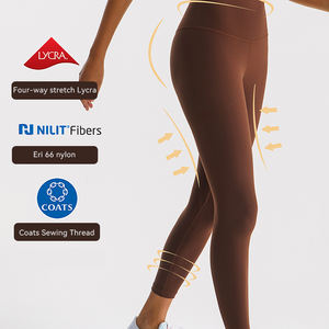 Vente en gros de pantalons de yoga extensibles et extensibles avec logo personnalisable, pantalons de yoga de fitness en plein air respirants et respectueux de la peau - Product Image 4