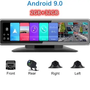 4 카메라 4G 자동차 대시 캠 GPS 네비게이션 HD 720P 비디오 레코더 대시 보드 DVR 와이파이 App 원격 모니터링 자동차 블랙 박스