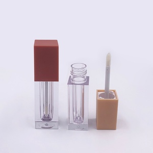 Popular Green Yellow Red Empty Cosmetics <b>Container</b> <b>square</b> Lip Gloss Tube With Brush - Product Image 3