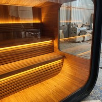 Ruang Sauna Outdoor Cube EnjoySaunas dengan Sistem Suara Bluetooth untuk 4 Orang, Cocok untuk Teras