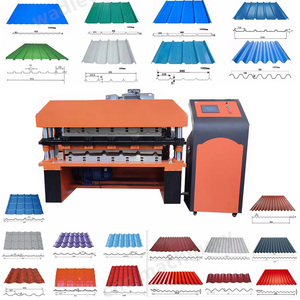 เครื่องขึ้นรูปกระเบื้องเหล็กชุบสังกะสีแบบสี่เหลี่ยมคางหมูเครื่องขึ้นรูปแผ่นเหล็กเคลือบสังกะสีแบบแผ่นหลังคา - Product Image 3