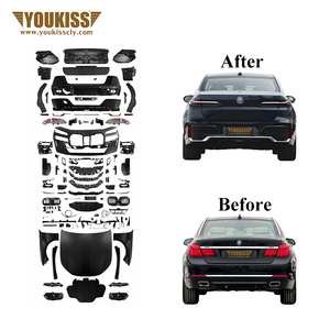 Parachoques de coche Ukiss para 2009- <span class=keywords><strong>2015</strong></span> <span class=keywords><strong>BMW</strong></span> <span class=keywords><strong>7</strong></span> Series F02 Upgrade G70 M Sport Bodykit con guardabarros de capó parachoques trasero delantero - Product Image 1