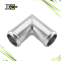 Coudière de raccordement de radiateur en aluminium billette soudée à 90 degrés avec bord roulé de 1,25 à 1,75 pouces pour système de refroidissement de voiture de course