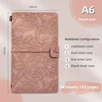 Carnet de notes promotionnel A6 en cuir sculpté style rétro européen, kit journal personnalisé, carnet de voyage