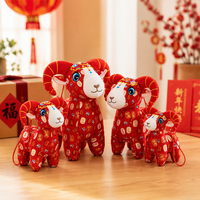Peluche de style chinois, mascotte du zodiaque, jouet en peluche douce pour cadeau du Nouvel An
