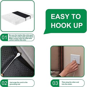 Matras tempat tidur Drop Shipping, menyesuaikan Grounding konduktif, kasur kulit PU hitam 68*132cm, perlindungan radiasi EMF ESD bersirkulasi - Product Image 6