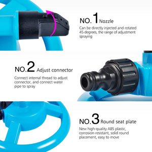 Aspersores de Jardín Automáticos Giratorios de 360 Grados, Sistema de Riego con Acoplamiento Rápido, Boquilla para Césped, Suministros de Riego para Jardín - Product Image 4