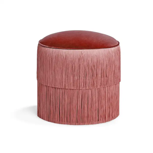 Bán Hàng Nóng Ý Hiện Đại Tùy Chỉnh Vải Tua Phân Biệt Thự Nhà Phòng Khách Sofa Chân Phân Phòng Ngủ Trang Điểm Vòng Pouf Ottoman - Product Image 1