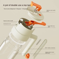 Pulvérisateur d'huile à double usage avec bouchon à vis, pour cuisine, anti-goutte, atomisation, étanche, pour sauce soja, vinaigre, verre sodocalcique, personnalisé