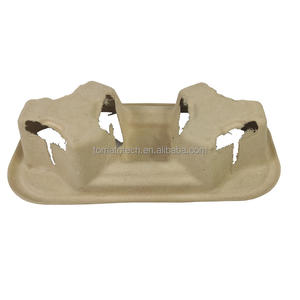 Portavasos doble 8oz 12oz 16oz Bio-Pulp Soporte para taza de café de caña de azúcar de grado alimenticio para llevar 2 tazas Bagazo Drinkware - Product Image 5