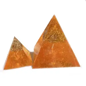 Atacado turmalina negra orgone pirâmide-Pirâmide orgone com bola de ametista, atacado premium de qualidade com chips de turmalina preta e árvore da vida logotipo pirâmide