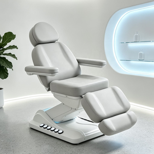 Table de beauté à 3 moteurs, éclairage LED intégré, prise US, 110 V, revêtement en cuir normal transformable en cuir résistant à l'acétone - Product Image 6