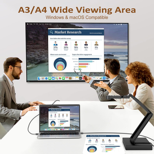 กล้องถ่ายเอกสาร USB 12MP และเว็บแคม 4K พร้อมซูมดิจิตอล โฟกัสอัตโนมัติ ไมโครโฟนในตัว ไฟ LED สำหรับขนาด A3 เหมาะสำหรับการเรียนทางไกล - Product Image 5