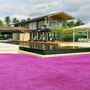 Pink Colored Artificial Grass Carpet Synthetic Turf For Wedding Patio Kindergarten Wall Decor