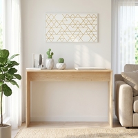 Bureau console en bois naturel avec hauteur réglable