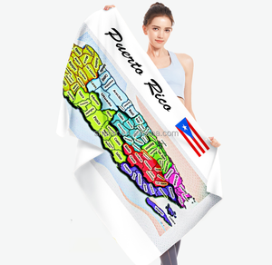 Mapas de las toallas de playa de Puerto Rico, mantas de playa, toallas de baño y natación - Product Image 1