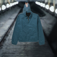 Blouson Bomber Coupe-Vent Homme Automne Hiver en Velours Flocon de Neige avec Fermeture Éclair Frontale pour Broderie de Logo sur Revers Style Vintage pour Cadres